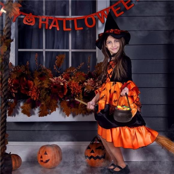 Halloween Candy Bowls, 3 Pcs Witches Cauldron Serving Bowl with Iron Rack, Black - Picture 7 of 7